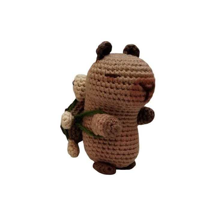 Crochet Capibara con Mochila de Tortuga