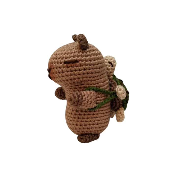 Crochet Capibara con Mochila de Tortuga